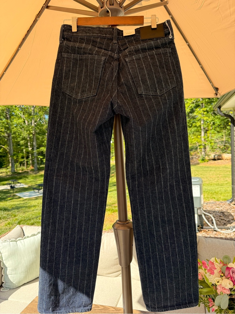 Moussy Vintage Syosset Pinstripe Straight Low-Rise Jeans - Picture 7 of 13